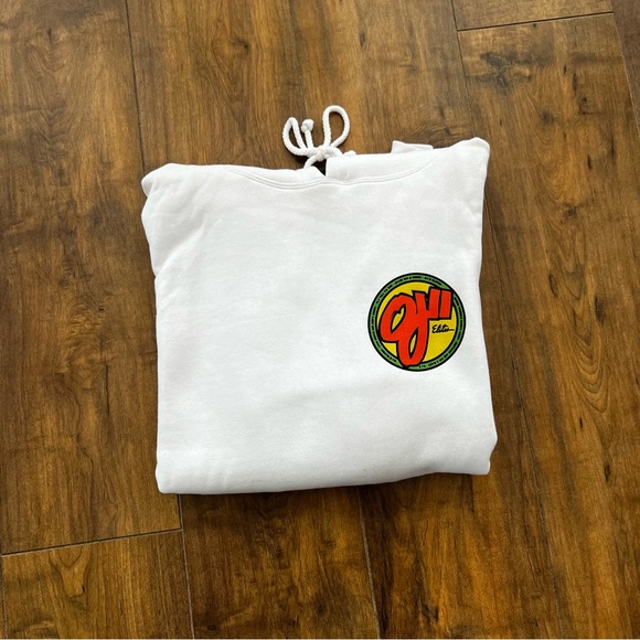 NHS OJ Wheels Mens White Skate Hoodie - Heavyweight, Lightly Worn - Picture 2 of 6